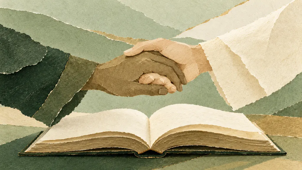 Ilustración en collage de papel para «10 RAZONES PARA CREER en Cristo y no en la religión (Primera Parte)».